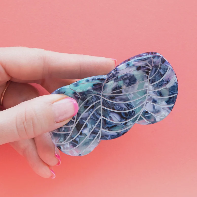 Blue Yarn Skein Hair Claw Clip