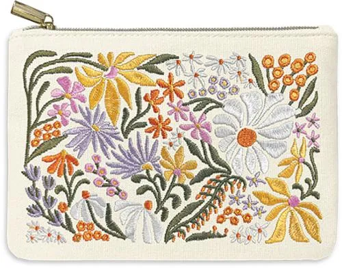Flower Market Wildflower Embroidered Pouch