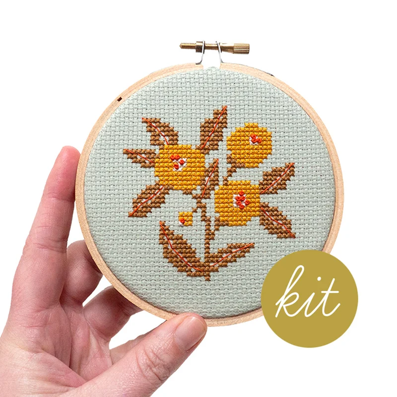 Retro Blooms Cross Stitch Kit