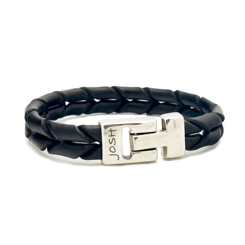 Josh Leather Bracelet 09284-BRA-S/BLACK/L-1