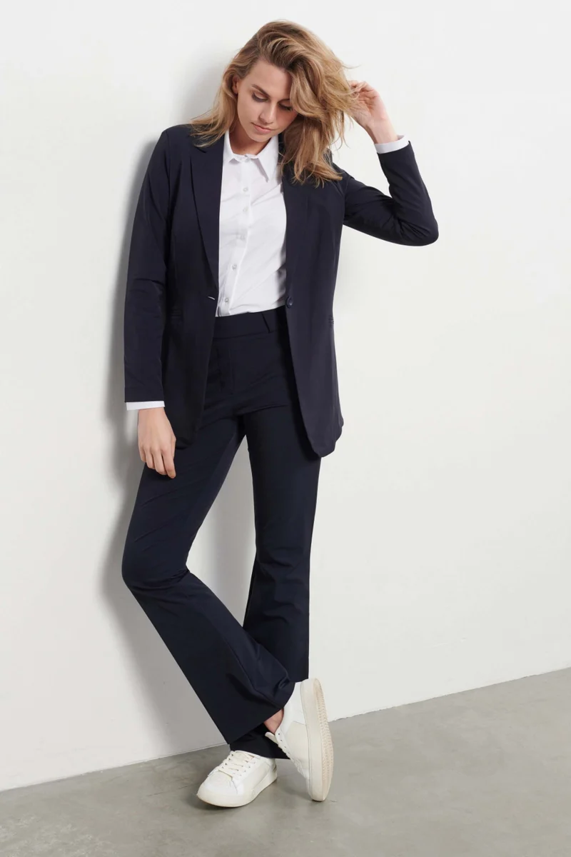 Travel Broek Penelope Flare Navy PA203-1