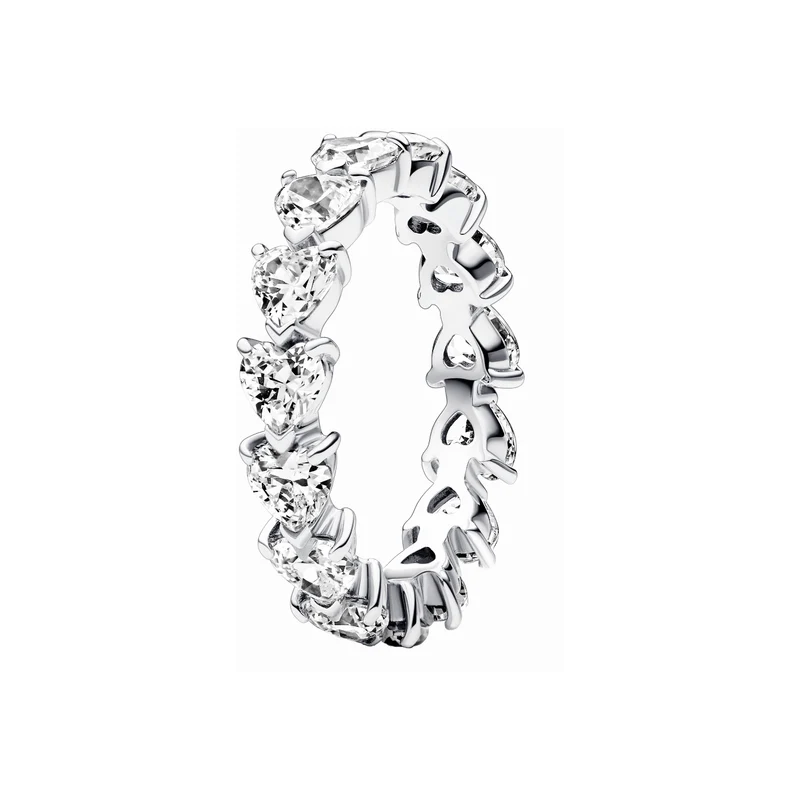 Pandora Timeless 925 Sterling Silver Hearts Ring 193103C01-52