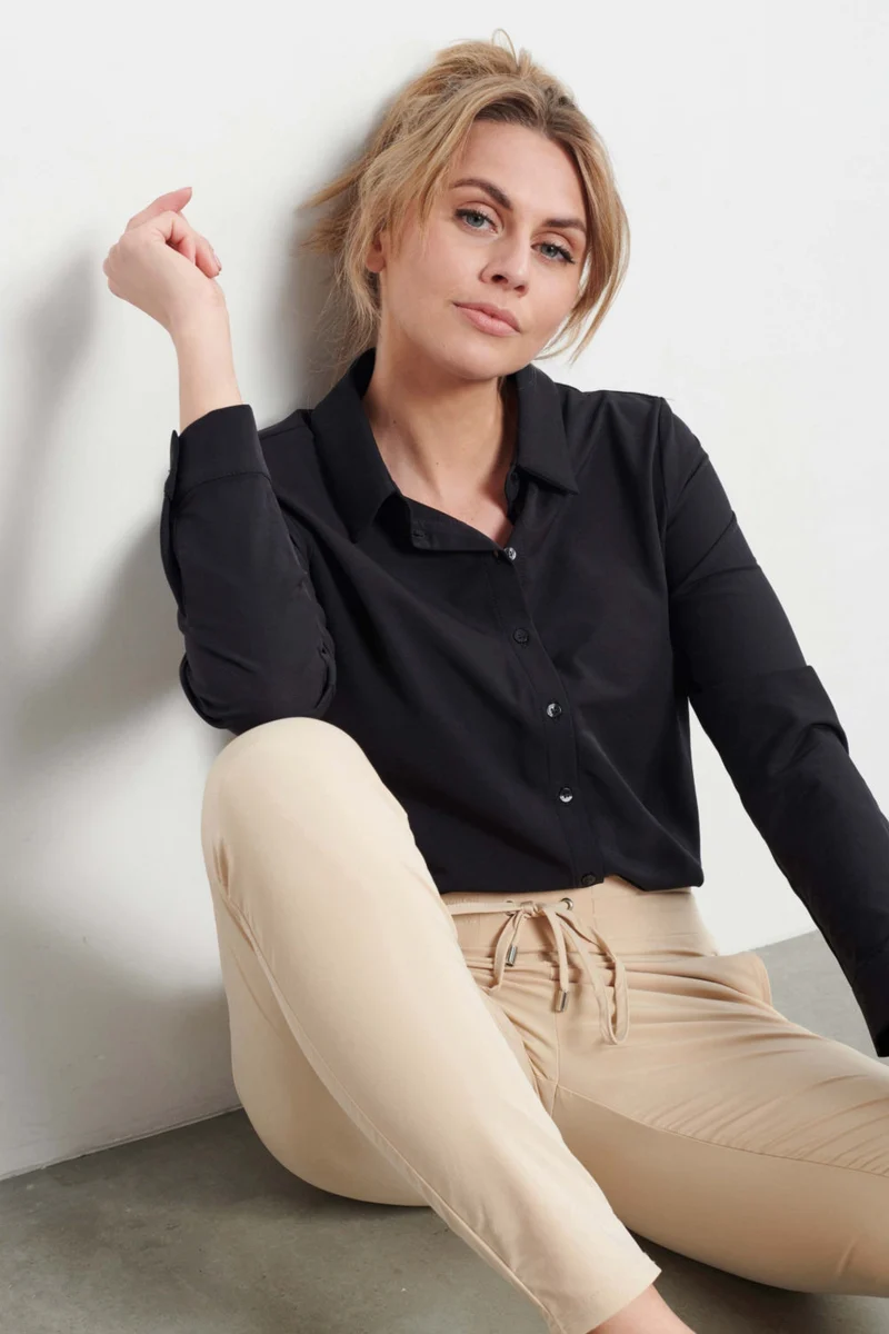 Travel Blouse Olive Black BL330