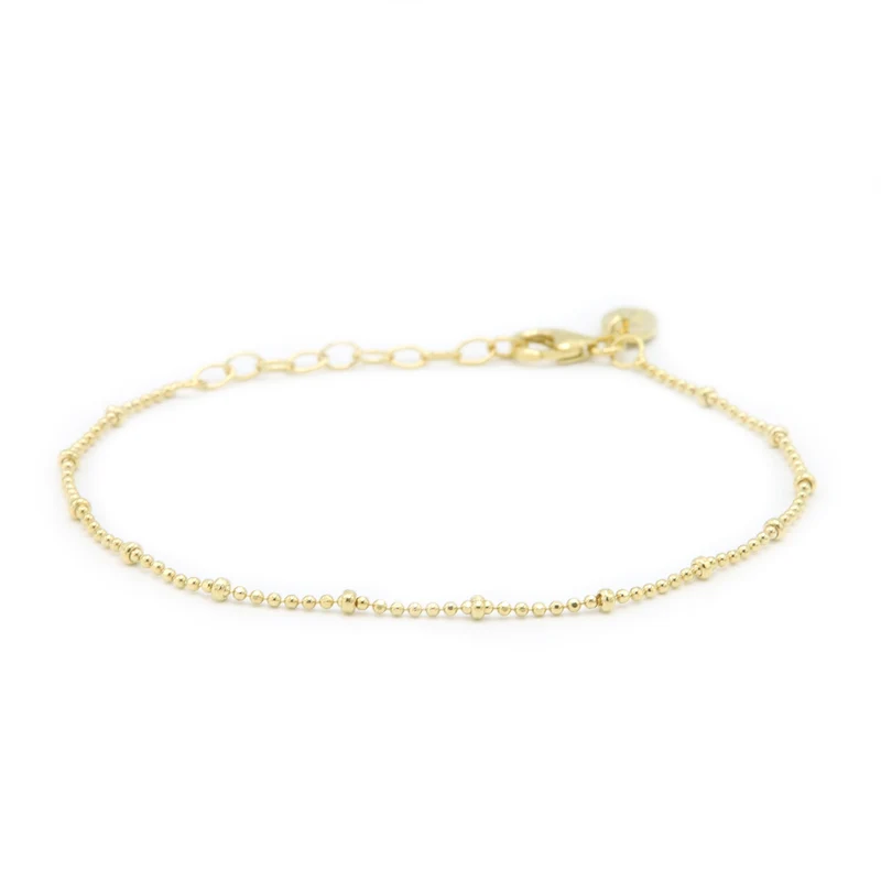 Karma 925 Sterling Silver Gold-coloured Dots Diamonds Bracelet 94127GP (Length: 16.50 - 19.00 cm)