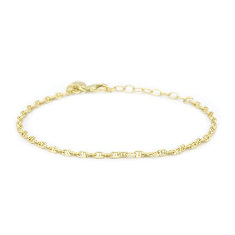 Karma 925 Sterling Silver Gold-coloured Chain Bracelet 94128GP (Length: 16.50 - 19.00 cm)