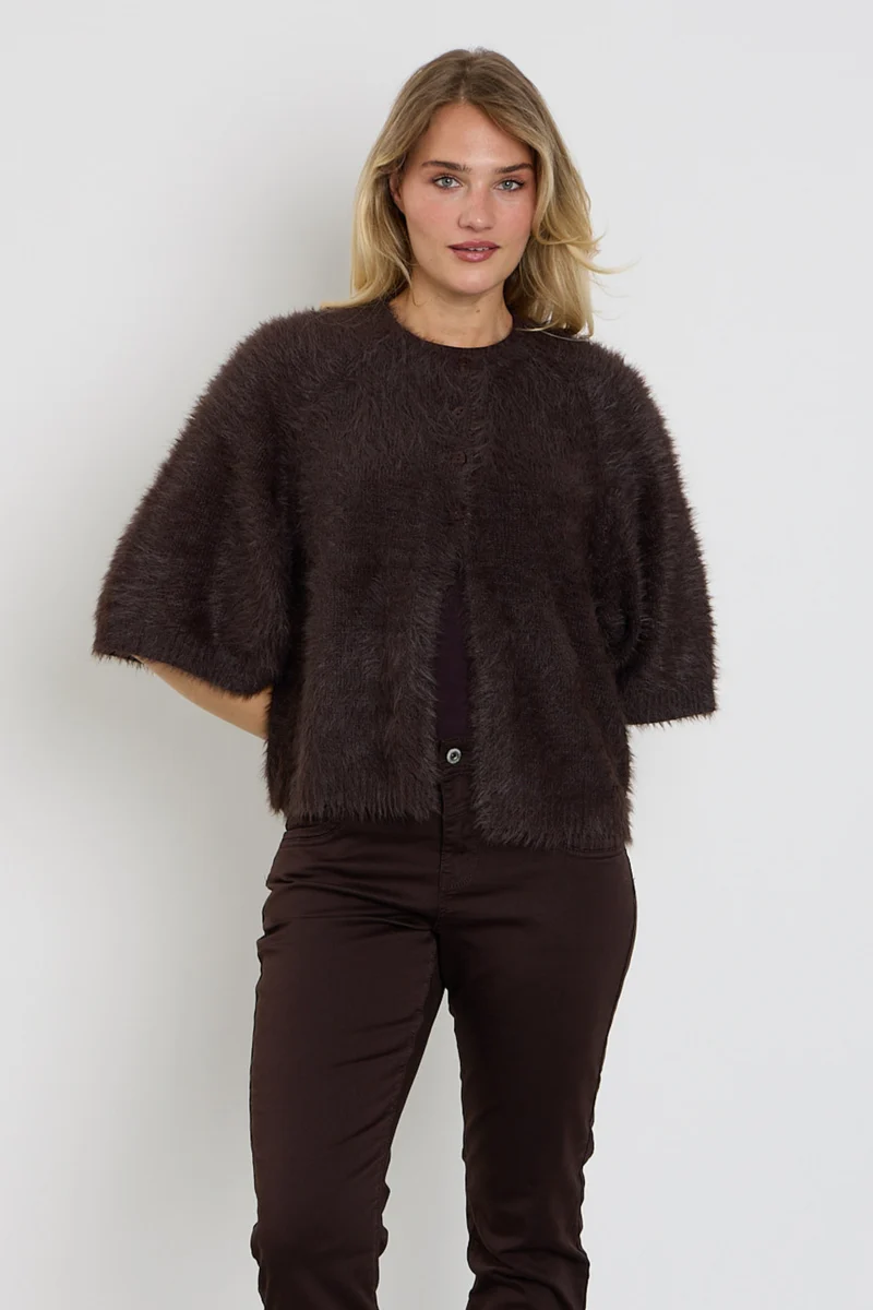 Vest Fuzzy Poncho Espresso SRB5034