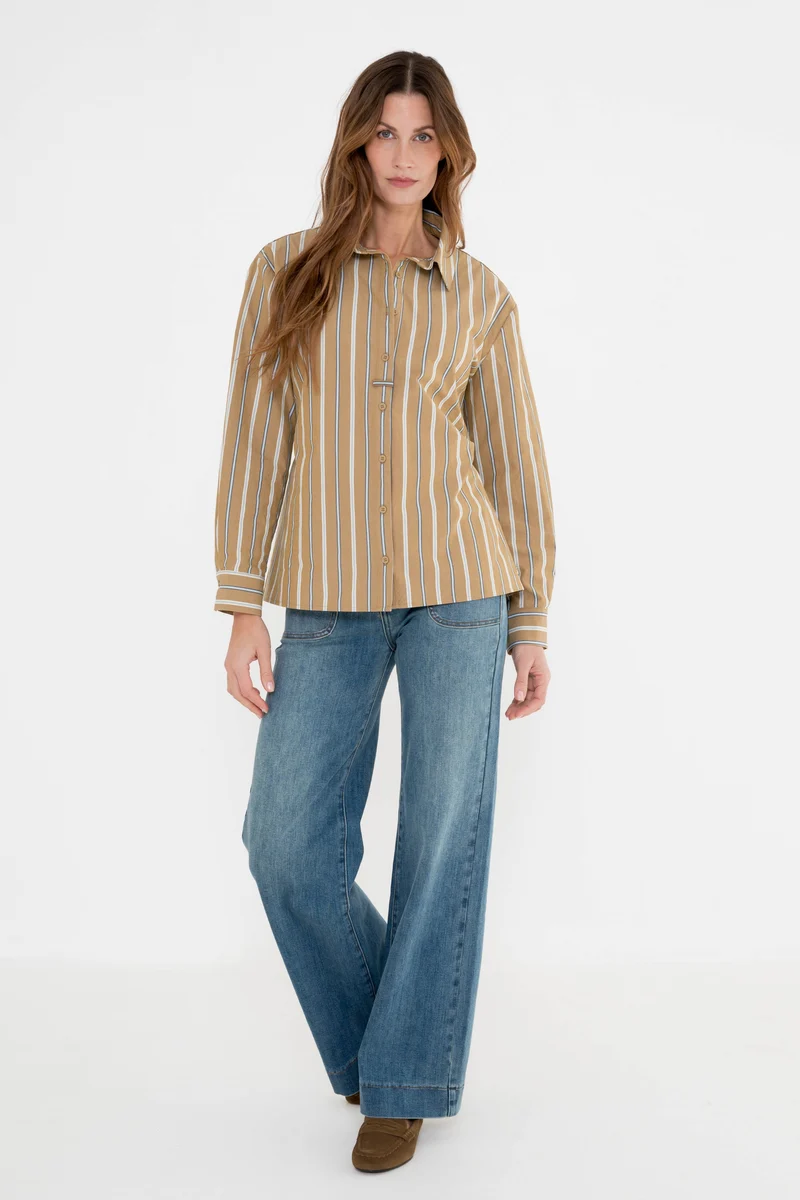 Blouse Vaigon Camel Stripe
