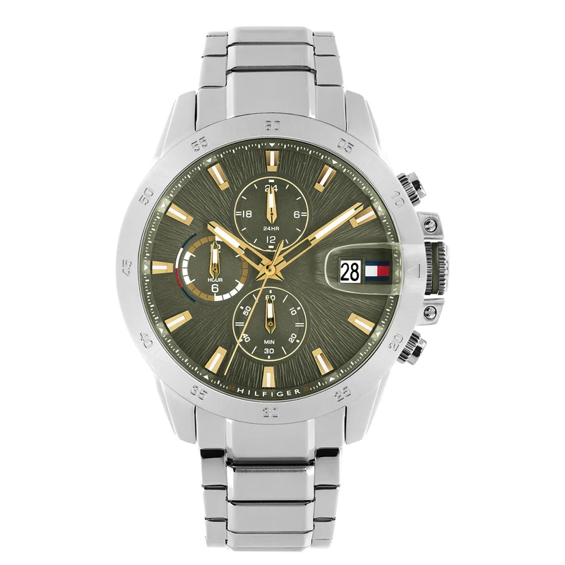 Tommy Hilfiger Jameson Silver and Green Men's Watch TH1792197