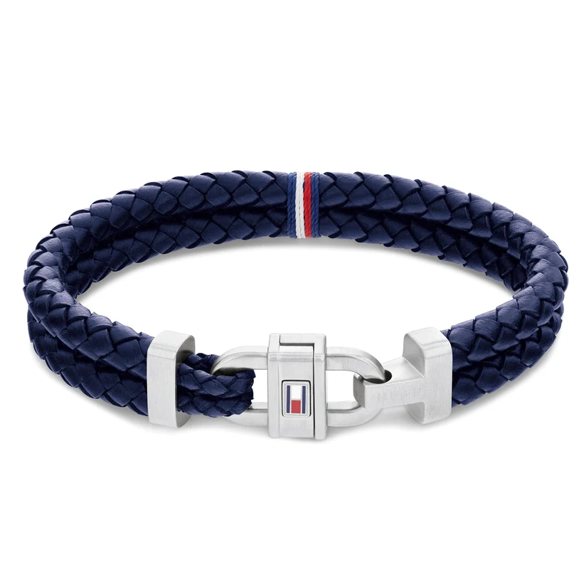 Tommy Hilfiger Jewels Navy Leather Bracelet TJ2790362 (Length: 21.00 cm)