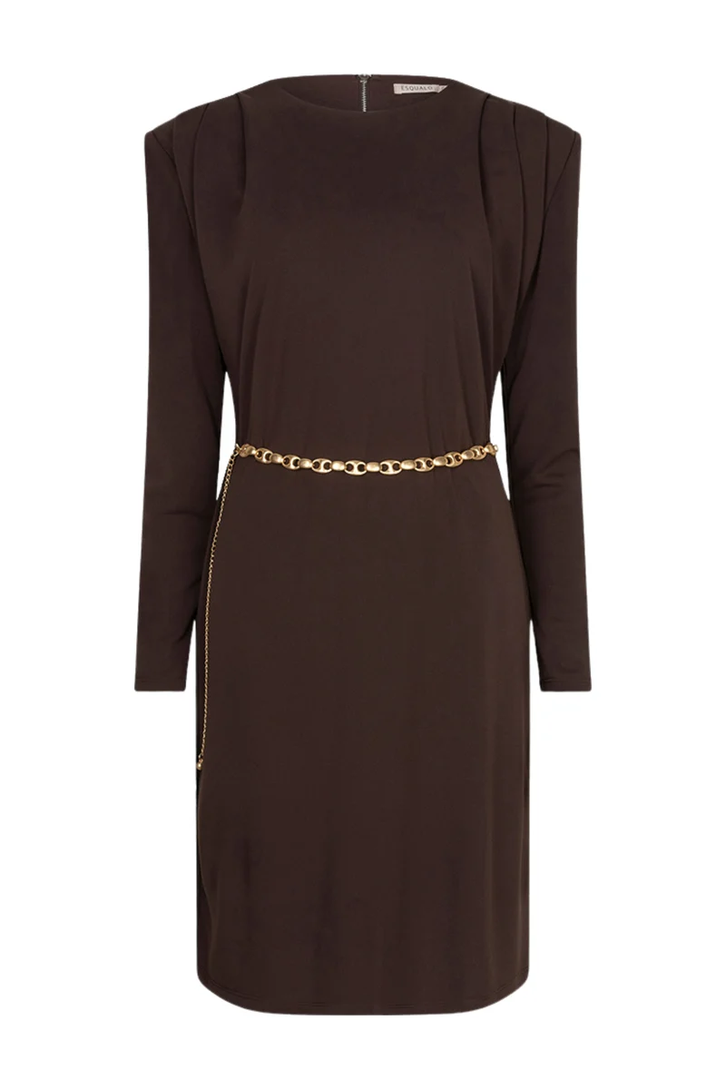 Jurk Pleats Cacao F26.05526