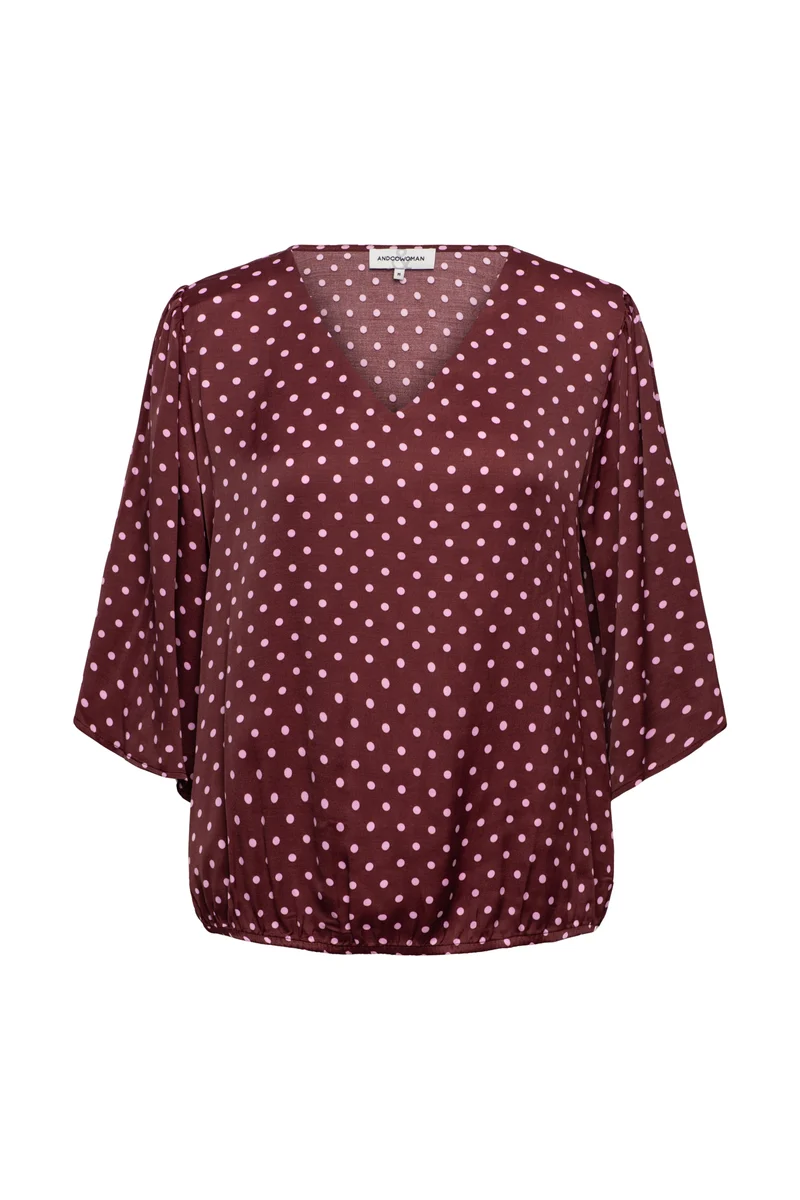 Blouse Aster Polka Burgundy Multi TO392