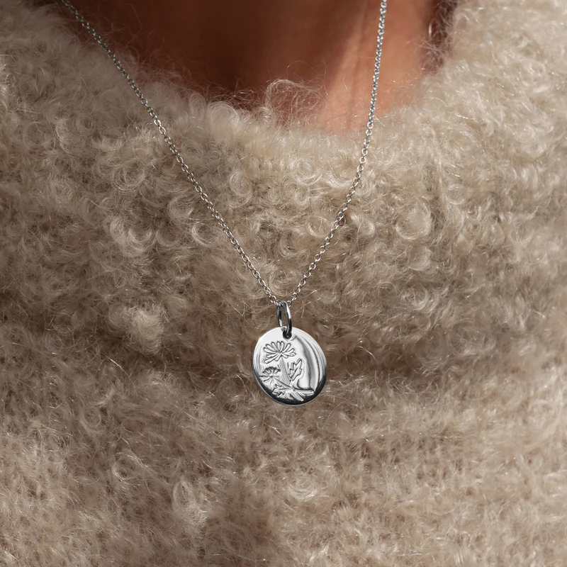 Violet Hamden Venus 925 Sterling Zilveren Ketting met Geboortebloem VH340026-APR