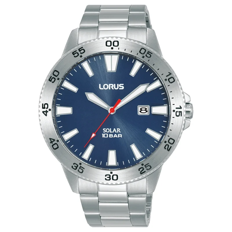 Lorus Solar Herenhorloge Met Blauwe Wijzerplaat RX341AX9
