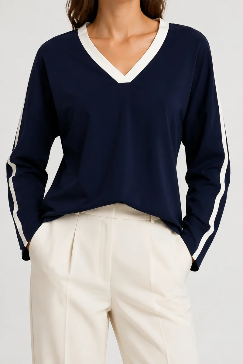 Travel Top Losina Navy Offwhite