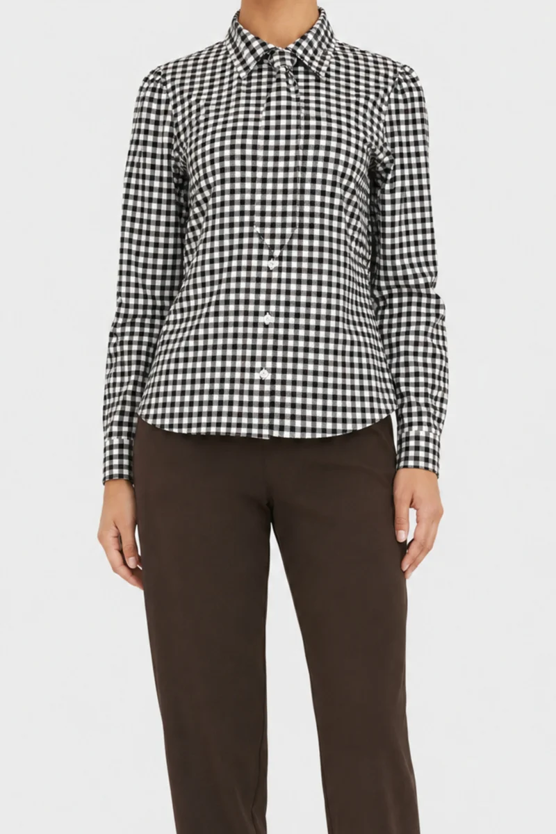 Travel Blouse Payette Brown Check