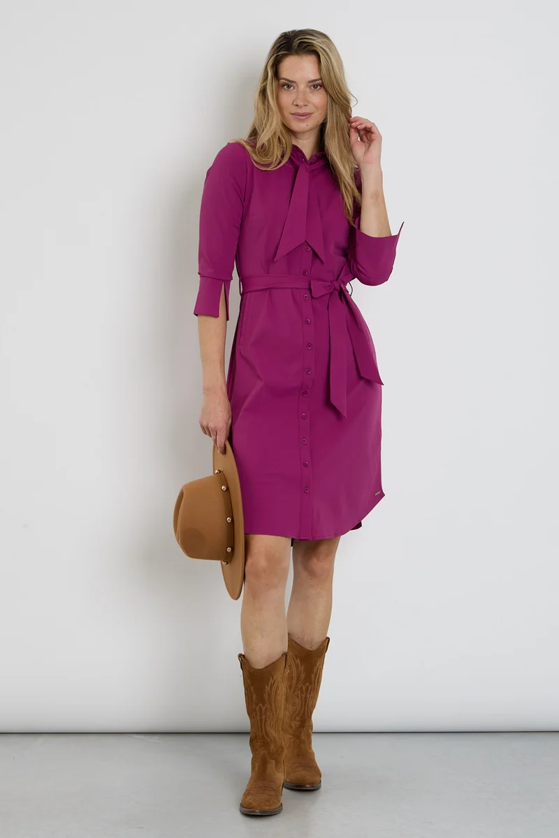 Travel Jurk Bow Magenta Purple 202708