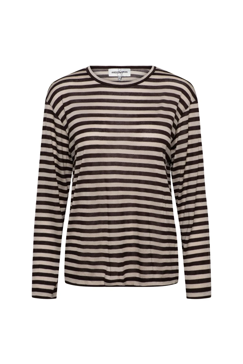 Top Tara Stripe Dark Chocolate Multi TO381