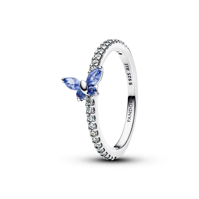 Pandora Timeless 925 Sterling Silver Sparkling Butterfly Ring 194269C01-54