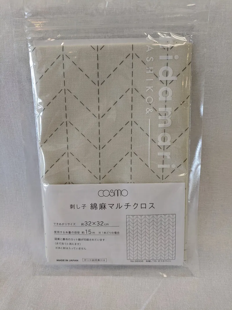 Hidamari Sashiko & Sashiko Cloth 12.6" sq. Cotton/Linen