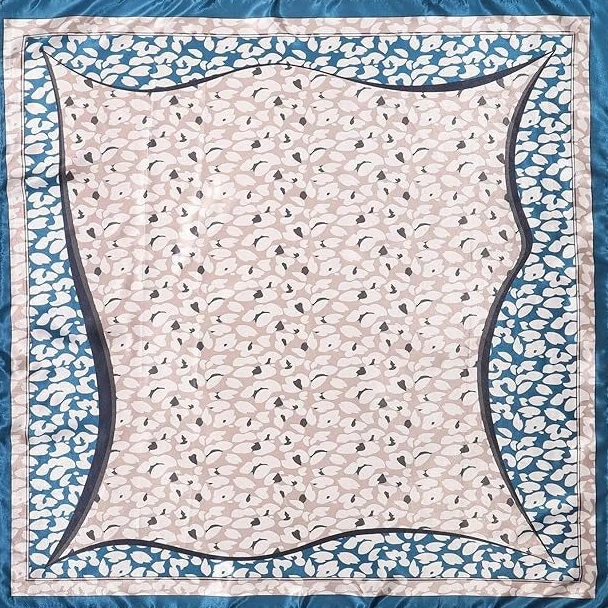 Makers 35 inch Border Floral Pattern Slaapbandana - Grote vierkante print sjaal