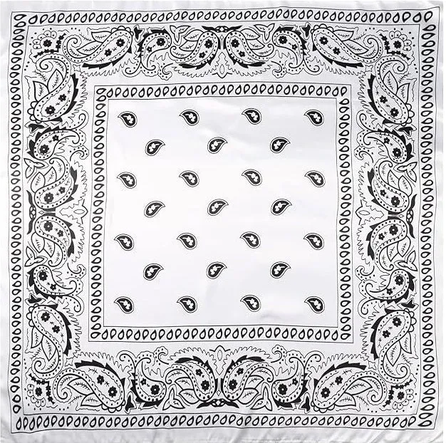 Gepersonaliseerde 35 inch Paisley Hip Hop Vierkante Bandana - 100% Satijnen Cashew Patroon Sjaal