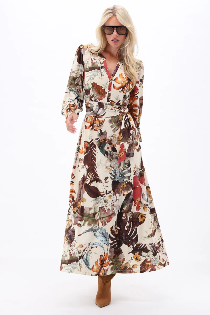 Jurk Maxi Met Botanische Print D204-P171