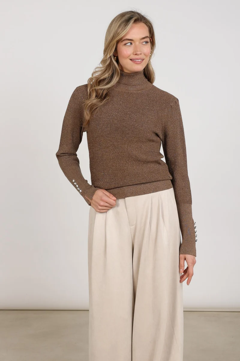 Trui Sylvia Lurex Taupe NKF03048