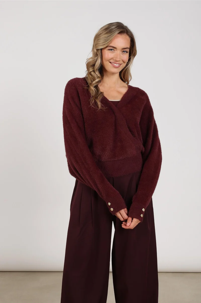 Trui Beau Wrap Cherry NKF03081