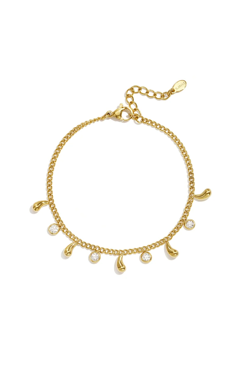 Armband met Strass Dames – Goud & Zilver – Druppel Design