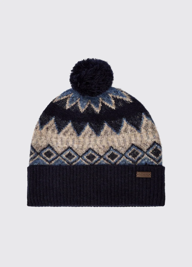 Coolroe Gebreide pompon Muts - Navy Multi