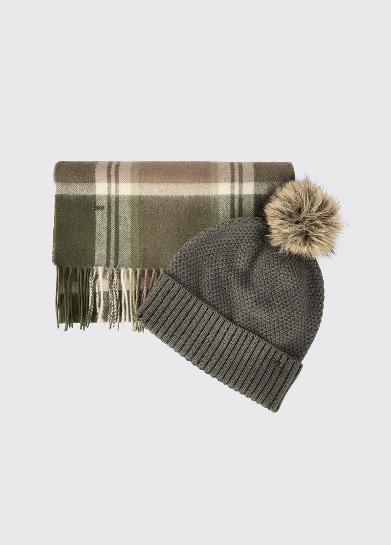 Newborn Cadeauset Muts en Sjaal - Dusky Green
