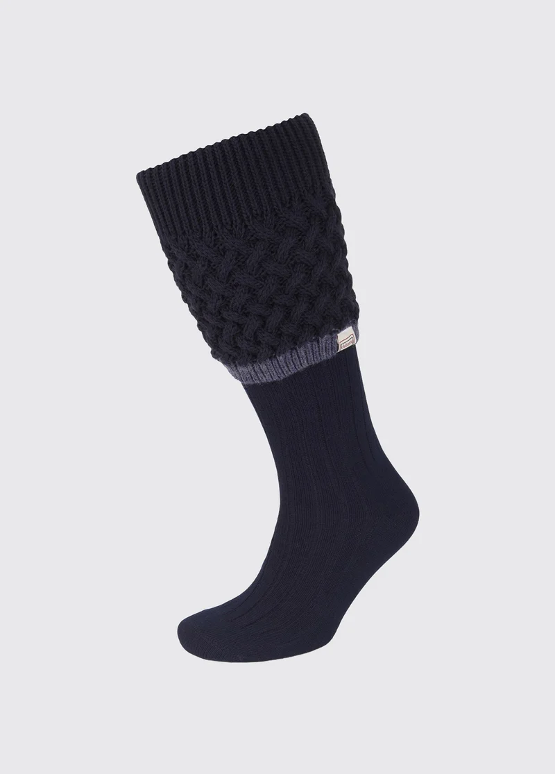 Grange Kabelgebreide Sokken - Navy