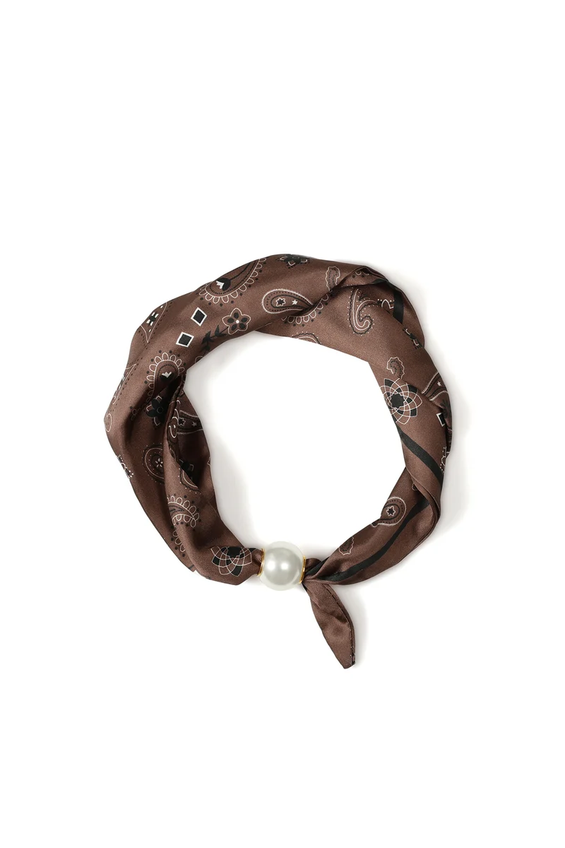 Bruine Dames Zomersjaal met Paisleyprint – Polyester