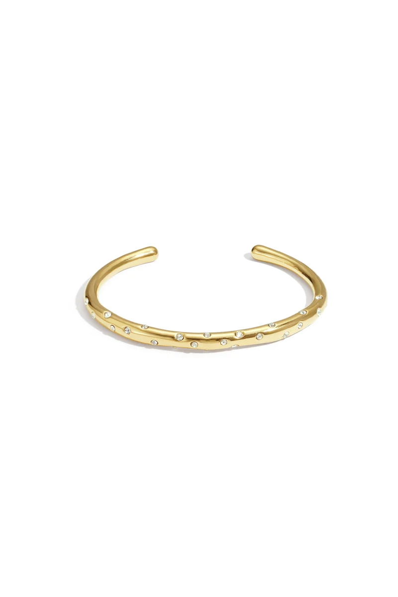 Goudkleurige Armband met Strass – RVS – Onregelmatig Design