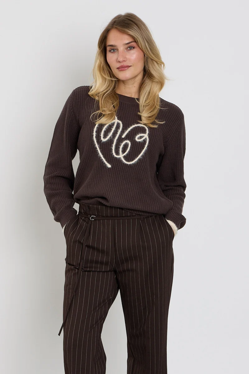 Sweater Ribbon Logo Espresso SRB5139
