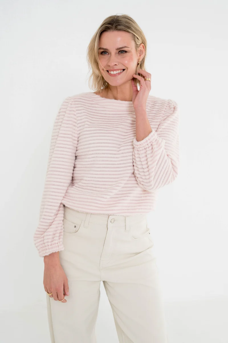 Trui Vien Stripe Rose