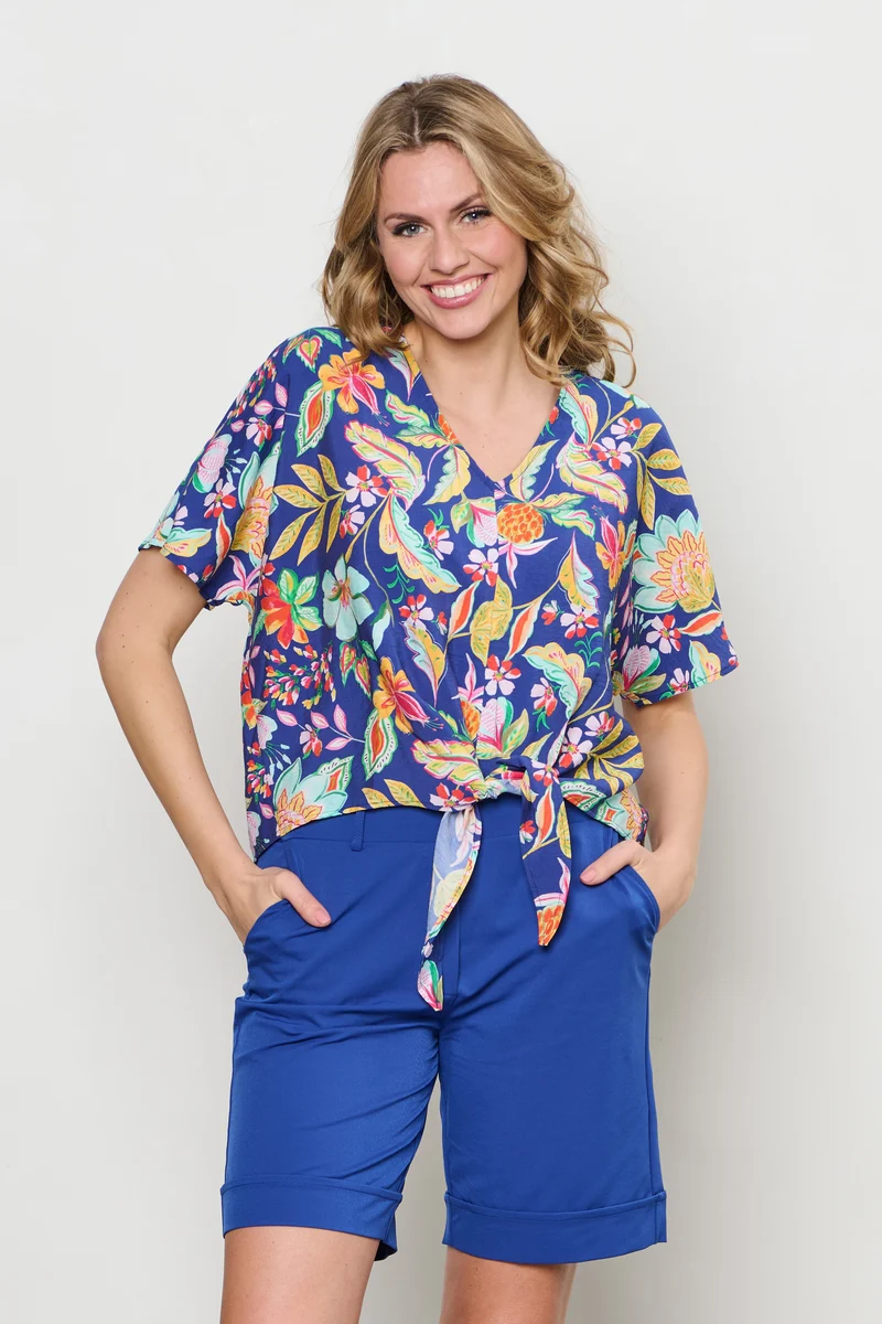 Blouse Aruba Multi Flower Cobalt BL376