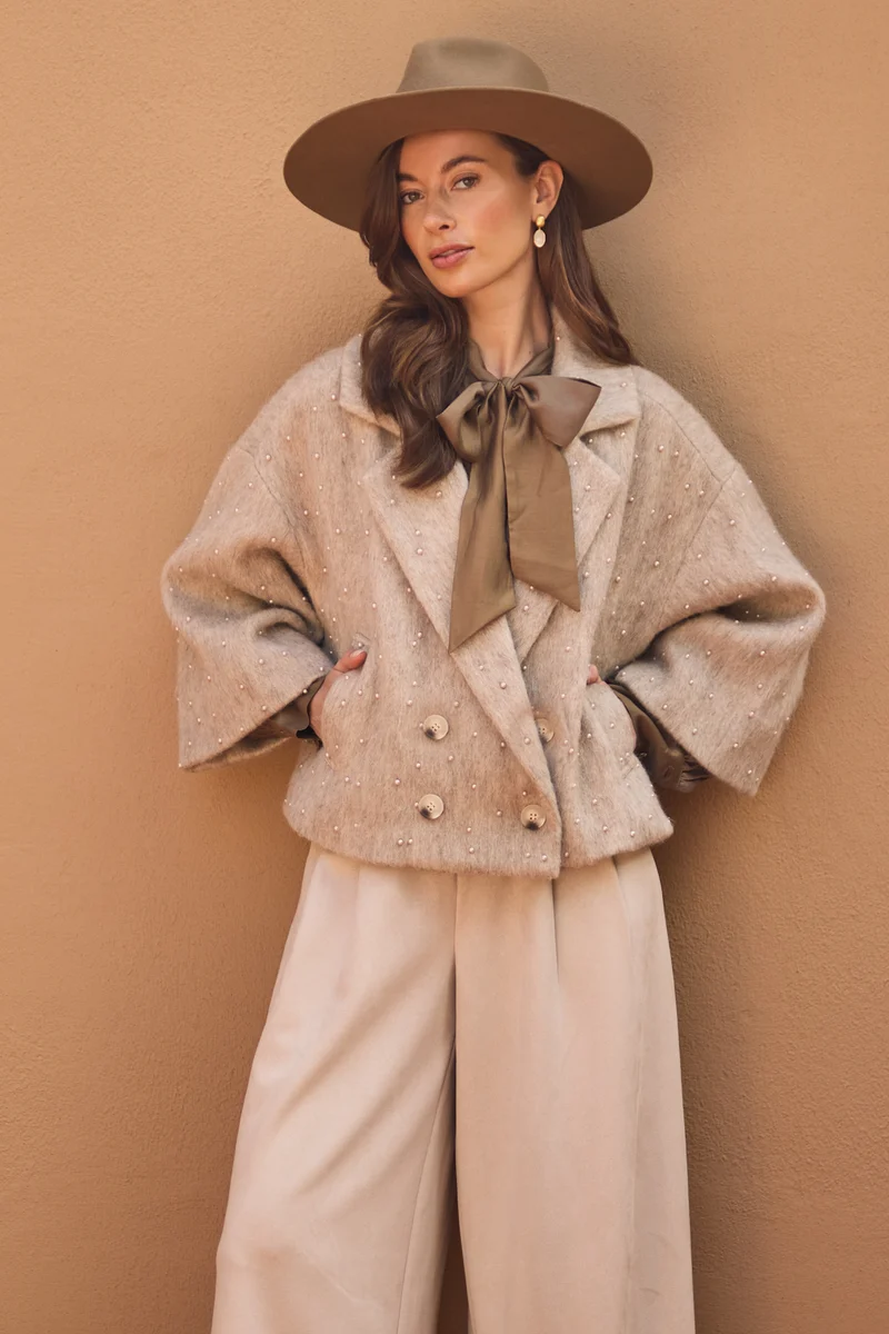 Jacket Danique Pearls Sand NKF13149