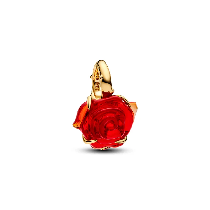 Pandora Collabs Gold Plated Disney Beauty and The Beast Rose 764018C01