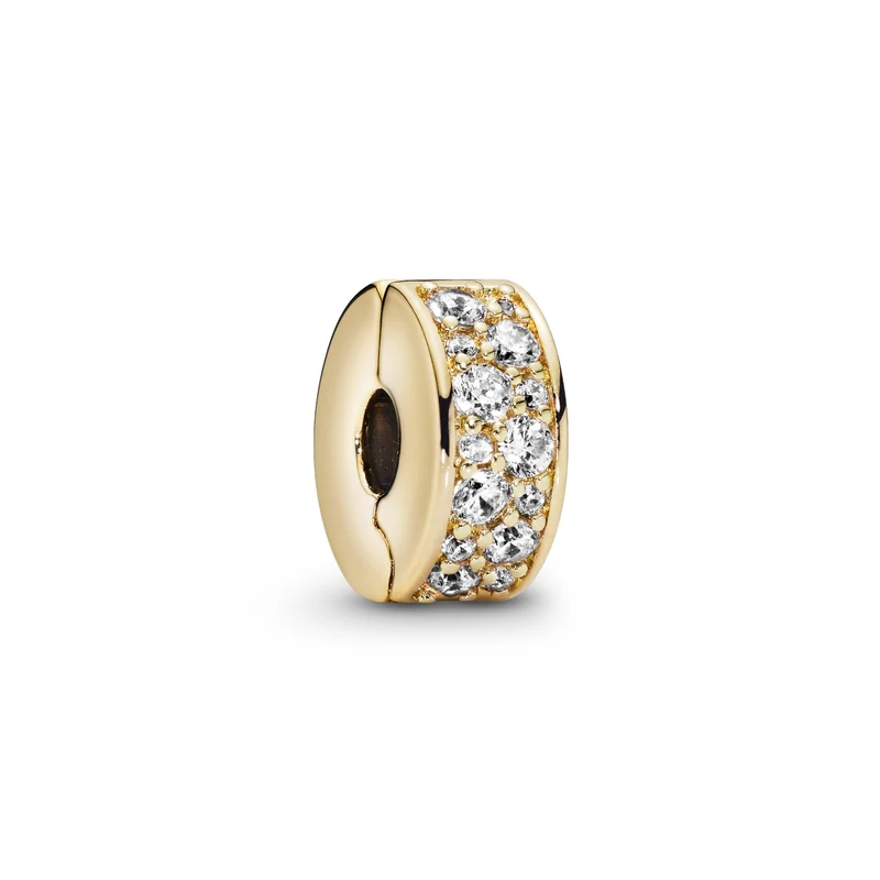 Pandora Timeless Gold Plated Shining Elegance Fixed Clips Charm 768658C01