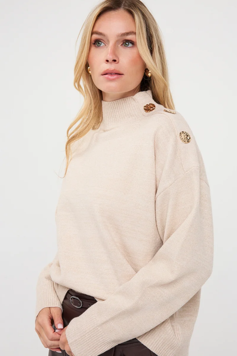 Sweater Melange Lurex Biscuit F26.02513