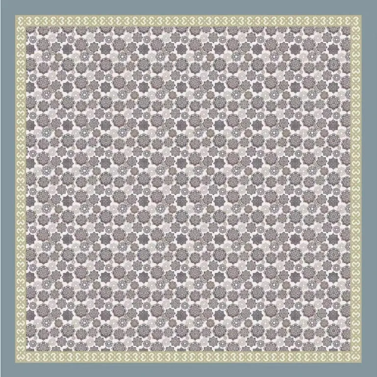 Leverancier van op maat gemaakte vierkante sjaals met arabeskmotief en bohemian mandala print.