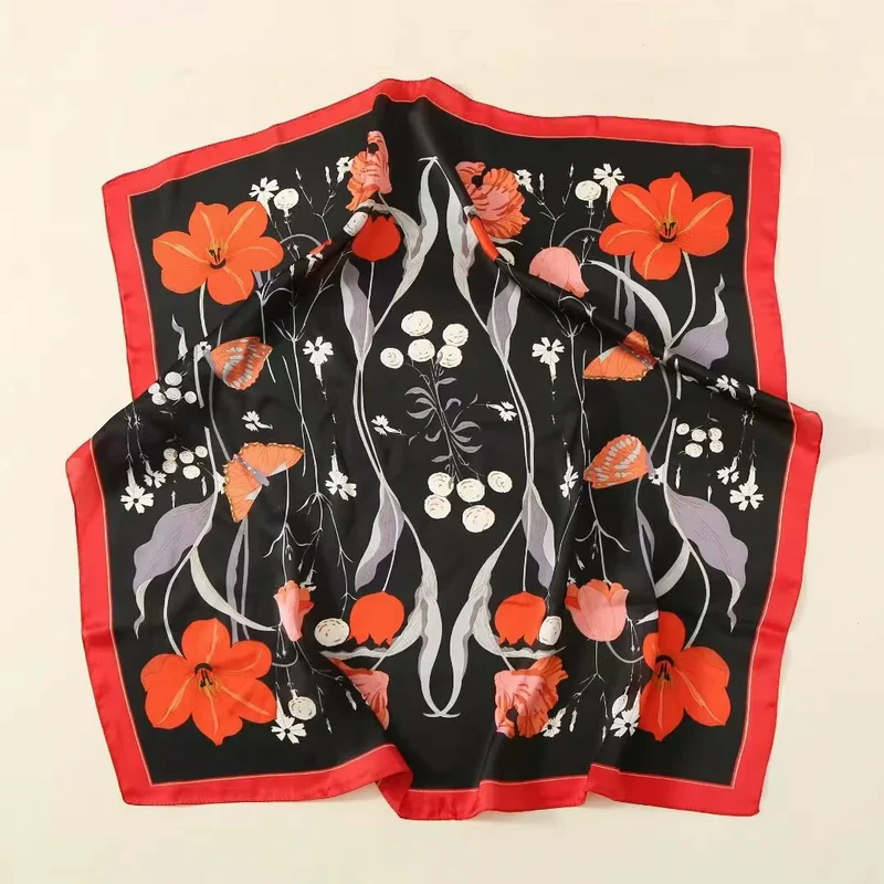Groothandel Premium Satijnen Chiffon Vierkante Sjaal Zijdezachte Modieuze Hoofdbedekking