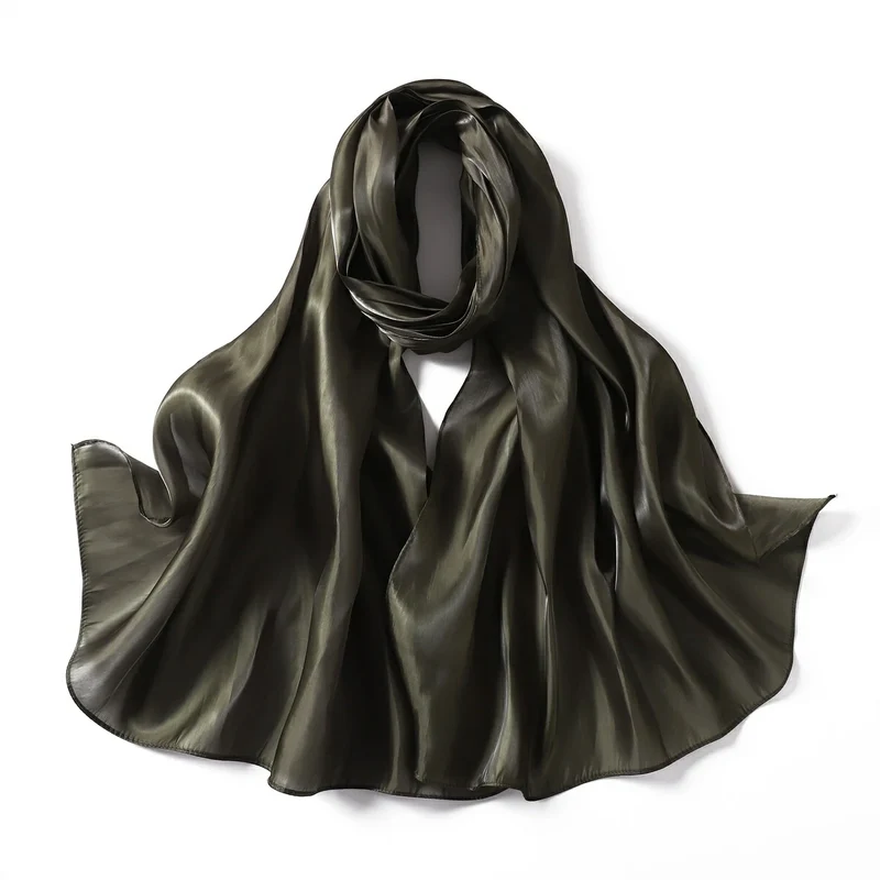Bulk Premium Hoogglans Satijnen Hijab Effen Lichtgewicht Avondwikkels Dames