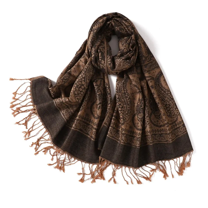 Groothandel luxe paisley sjaals, bulkverpakking, jacquard pashmina voor dames