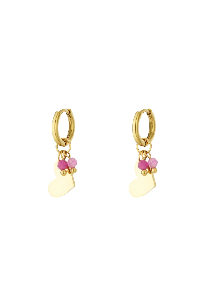 Hart Hangoorbellen Dames – RVS – 14K Verguld – 3 Kleuren