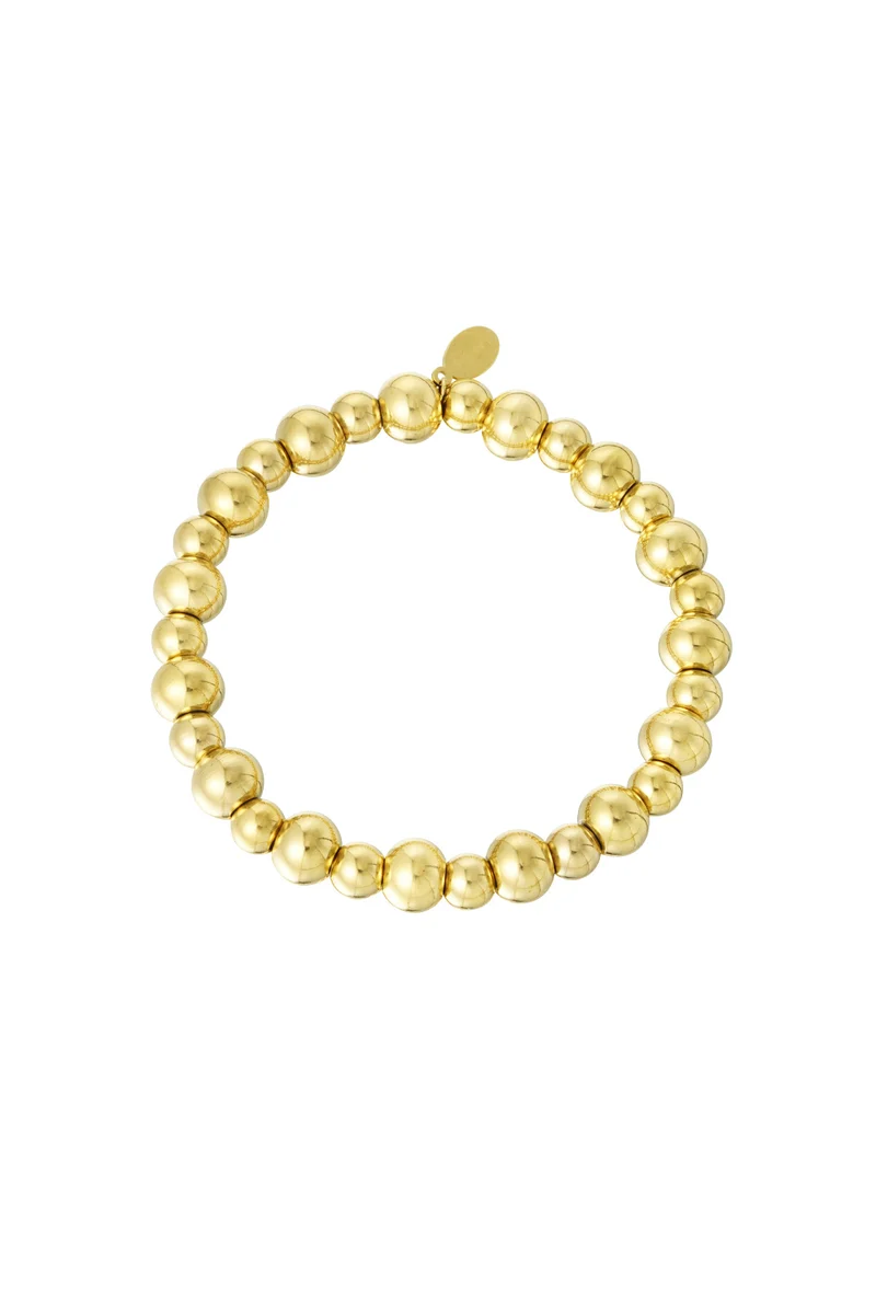 Goudkleurige Kralenarmband Dames – RVS – Minimalistisch