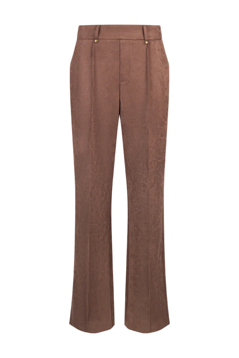 Broek Jill Suedine Taupe NKF09121