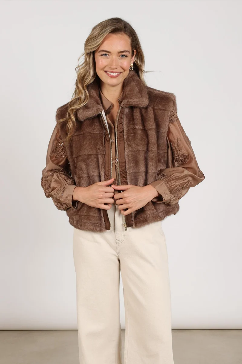 Gilet Hani Taupe NKF08034