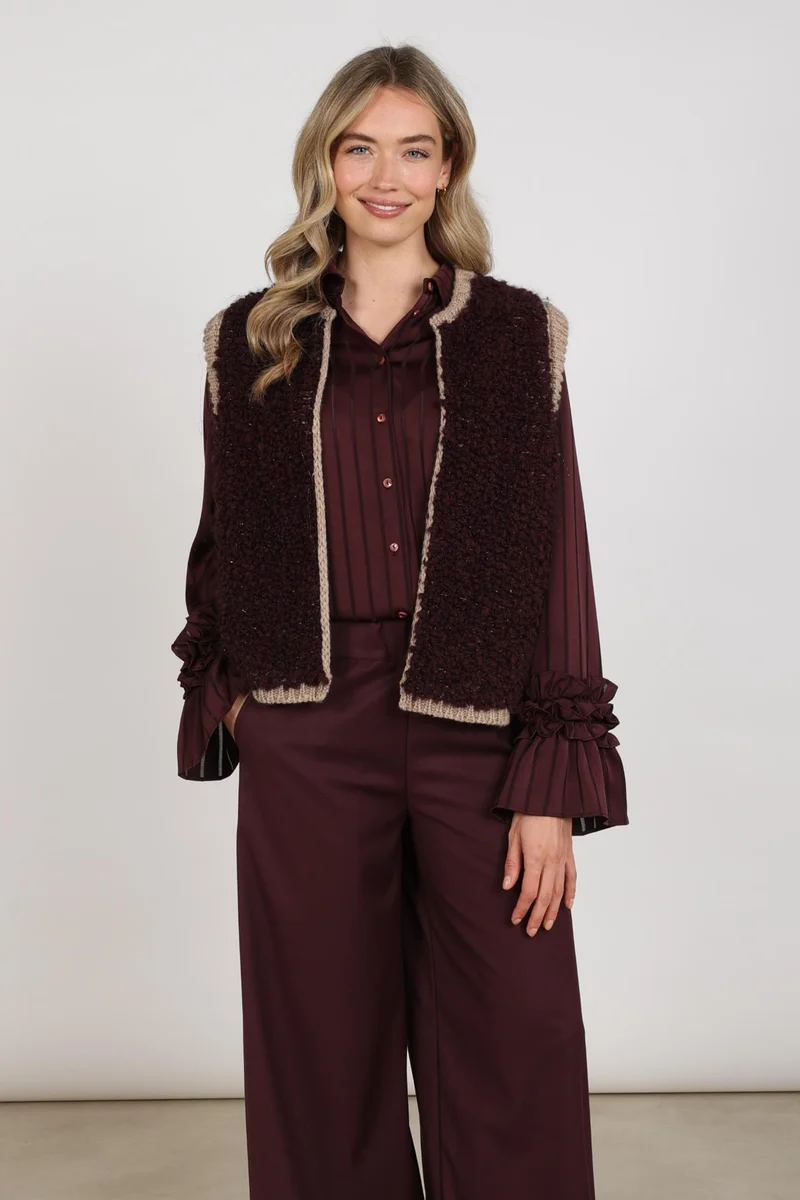 Gilet Lana Cherry Taupe NKF08031